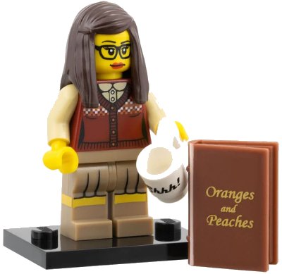 LEGO onderdeel Librarian, Series 10 (Complete Set with Stand and Accessories) (col10-1)