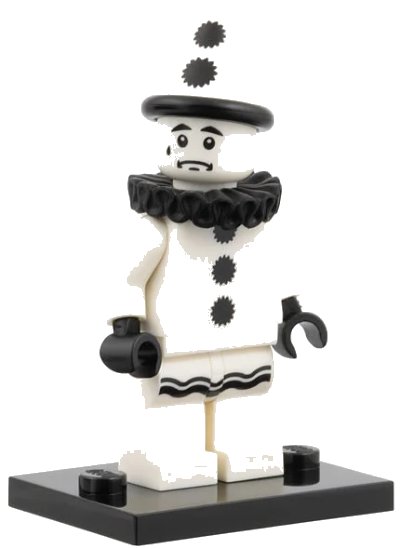 LEGO onderdeel Sad Clown, Series 10 (Complete Set with Stand and Accessories) (col10-11)