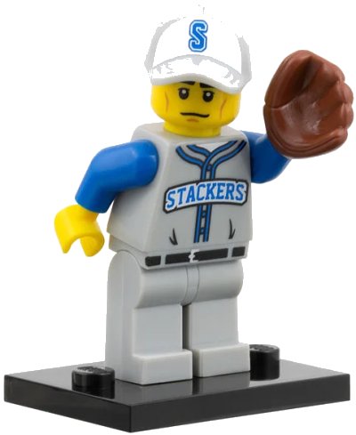LEGO onderdeel Baseball Fielder, Series 10 (Complete Set with Stand and Accessories) (col10-13)