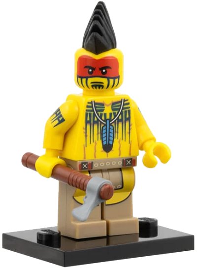LEGO onderdeel Tomahawk Warrior, Series 10 (Complete Set with Stand and Accessories) (col10-5)