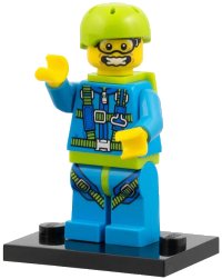 LEGO part Skydiver, Series 10 (Complete Set with Stand and Accessories) col10-6