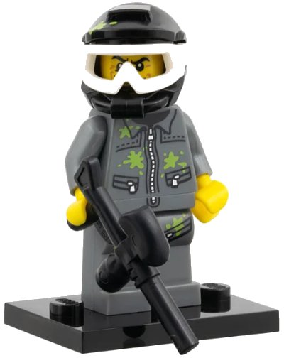 LEGO onderdeel Paintball Player, Series 10 (Complete Set with Stand and Accessories) (col10-9)