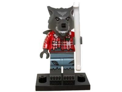 LEGO onderdeel Wolf Guy, Series 14 (Complete Set with Stand and Accessories) (col14-1)
