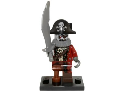 LEGO onderdeel Zombie Pirate, Series 14 (Complete Set with Stand and Accessories) (col14-2)