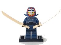LEGO part Kendo Fighter, Series 15 (Complete Set with Stand and Accessories) col15-12