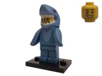 LEGO part Shark Suit Guy, Series 15 (Complete Set with Stand and Accessories) col15-13