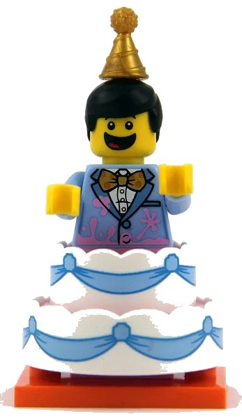 LEGO onderdeel Cake Guy, Series 18 (Complete Set with Stand and Accessories) (col18-10)