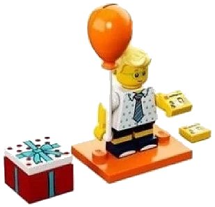 LEGO onderdeel Birthday Party Boy, Series 18 (Complete Set with Stand and Accessories) (col18-16)