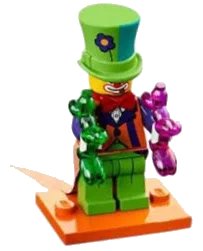 LEGO onderdeel Party Clown, Series 18 (Complete Set with Stand and Accessories) (col18-4)