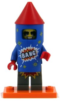 LEGO part Firework Guy, Series 18 (Complete Set with Stand and Accessories) col18-5