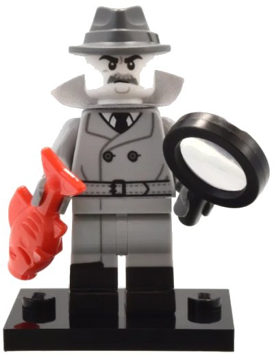 LEGO onderdeel Film Noir Detective, Series 25 (Complete Set with Stand and Accessories) (col25-1)
