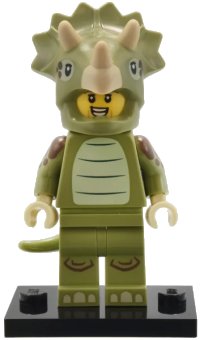 LEGO onderdeel Triceratops Costume Fan, Series 25 (Complete Set with Stand and Accessories) col25-8