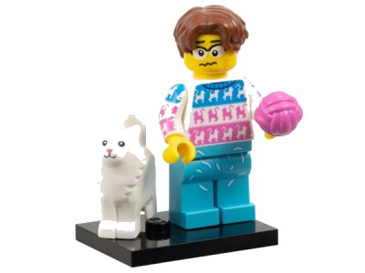 LEGO onderdeel Cat Lover, Series 27 (Complete Set with Stand and Accessories) (col27-11)