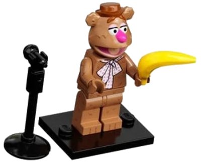 LEGO onderdeel Fozzie Bear, The Muppets (Complete Set with Stand and Accessories) (coltm-7)