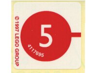 LEGO onderdeel Stickerpakket voor Set 1250 - Blad 2, Nummer 5 in Rode Cirkel (4117695) 1250stk02