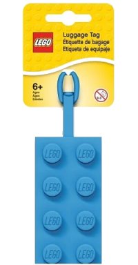LEGO onderdeel Bag / Luggage Tag, Silicone, LEGO Plate 2 x 4 Blue 52001