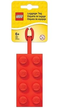 LEGO onderdeel Bag / Luggage Tag, Silicone, LEGO Plate 2 x 4 Red 52002