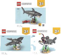 LEGO part Gefährlicher Hai mit einer Schatztruhe 31381-1