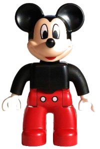 LEGO onderdeel Duplo Figure Lego Ville, Mickey Mouse, Black Plain Shirt (6538278) 47394pb363