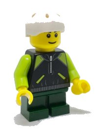 LEGO onderdeel Skateboarder - Lime and Black Jacket cty0720