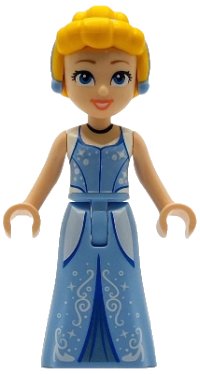 LEGO onderdeel Cinderella - Bright Light Blue and Metallic Light Blue Dress, Bright Light Orange Hair dp205