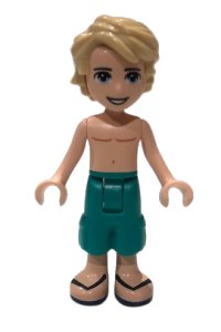 LEGO onderdeel Friends Mason - Dark Turquoise Shorts, Shirtless frnd0379