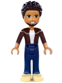 LEGO onderdeel Friends Martin - Dark Brown Jacket, Dark Blue Trousers, Tan Shoes frnd0417