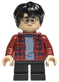 LEGO onderdeel Harry Potter - Dark Red Plaid Flannel Shirt, Black Short Legs hp233