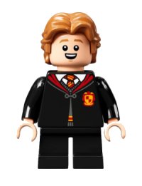 LEGO onderdeel Colin Creevey - Gryffindor Robe Clasped, Black Short Legs hp304