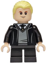 LEGO onderdeel Draco Malfoy - Hogwarts Robe, Black Tie, Grin hp608