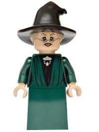 LEGO onderdeel Professor Minerva McGonagall - Dark Green Robe, Plain Skirt, Hat with Hair hp609