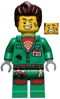 LEGO onderdeel Douglas Elton / El Fuego - Coveralls with Hair hs005