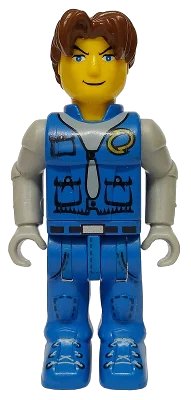 LEGO onderdeel Jack Stone - Blue Jacket, Blue Pants, Gray Shirt js002