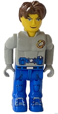 LEGO onderdeel Jack Stone - Gray Jacket, Blue legs js004