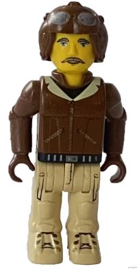 LEGO onderdeel Aviator, Tan Pants and Brown Jacket JS008