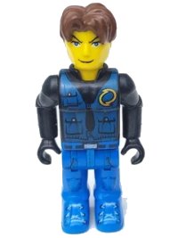 LEGO onderdeel Jack Stone - Black Jacket, Blue Legs, Blue Vest js013