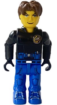 LEGO onderdeel Jack Stone - Black Jacket, Blue Legs js028