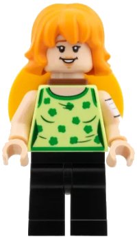 LEGO onderdeel Nami - Yellowish Green Top, Straw Hat on Back op010
