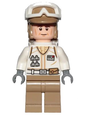 LEGO onderdeel Hoth Rebel Trooper White Uniform, Dark Tan Legs, Backpack (Cheek Lines) (sw1026)