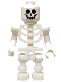 LEGO onderdeel Skeleton - Standard Skull, Bent Arms, Vertical Grip Left, Horizontal Grip Right twn526