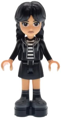 LEGO onderdeel Wednesday Addams - Black Hoodie, Skirt, Platform Soles wed006