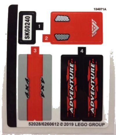 LEGO onderdeel Sticker Sheet for Set 60240 - (52028/6260612) (60240stk01)
