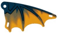 LEGO part Plastic Part for Set  7016 - Scalloped Wing with Dark Blue Limb and Bright Light Orange Membranes Pattern 7016pls01a