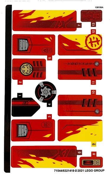 LEGO onderdeel Sticker Sheet for Set 71737 - (71544/6321418) (71737stk01)