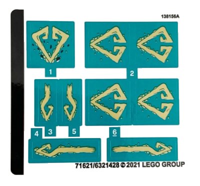 LEGO onderdeel Sticker Sheet for Set 71746 - (71621/6321428) (71746stk01)
