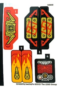 LEGO onderdeel Sticker Sheet for Set 71783 - (10102070/6422674) 71783stk01