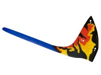 LEGO part Plastic Part for Set 75574 - Wing Dragon Toruk Left Tailwing with Black Veins and Red, Bright Light Orange, Yellow, and Blue Trim Pattern 75574pls01a