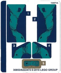LEGO onderdeel Sticker Sheet for Set 76101 - (30853/6222472) or (38053/6222472) 76101stk01