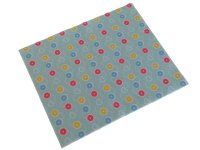 LEGO onderdeel Duplo, Doek Deken 8 x 10 cm met Koraal, Middelblauw en Gele Bloemen en Hartjes Patroon 103667pb03