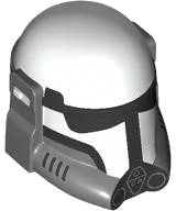LEGO part Minifigure, Headgear Helmet SW Imperial Commando with Molded Dark Bluish Gray Breathing Apparatus and Printed Black Visor and Markings Pattern 109217pb01